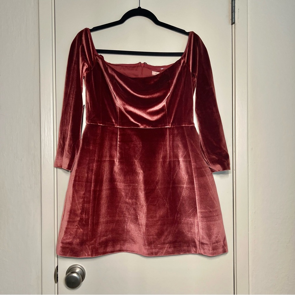 Anthropologie- Hutch Long-Sleeve Square-Neck Mini Dress - Picture 4 of 9
